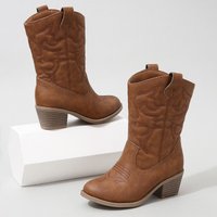 Kids Shoes Children’s Mid Calf Boots New Girls Soft Sole Fashion Retro Leather Boots For Middle And Large Children Foreign Trade Boots