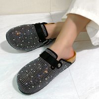 Women's Shoes Internet Celebrity Independent Station Large Size Rhinestone Buckle Sandals Summer Style Outer Wear Baotou Back Empty Women's Shoes Sandals 45 Size