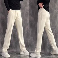 Premium Slim Fit Straight Leg Trousers Simple Solid Casual Versatile Dress Light Luxury Sweatpants Spring Autumn Style