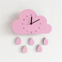 Home Cloud Water Drops Silent Wall Decoration Room Clock Pendant Photography Prop