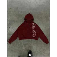 Hooded Zipper Sweatshirt 2026 Autumn Winter Style Fashionable Street Style Print Loose Fit Retro Jacket