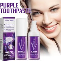 Purple Brightening Jaysuing White Toothpaste Brightening White Teeth Cleaning Stains and Stains, Odor, Fresh Breath            ,