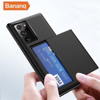 Bananq Slide Slot Phone Case Samsung S10 S23 S22 S21 S20 S9 Ultra Plus FE Shockproof Card Bag Cover For Note 20