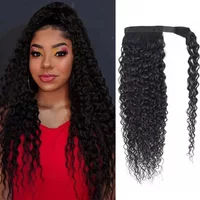 Kinky Curly Ponytail Human Hair Extensions Remy Hair