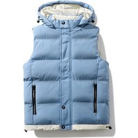 Couples High-quality Autumn And Winter New Style Small Fresh Slimming Style Color Matching Hooded Men's Vest Men's Fashion
