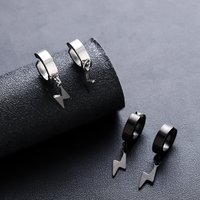 Clip Earrings Ear Clips For Men Without Pierced Ears Lightning Trend Free Pierced Earrings For Women Titanium Steel No Fading Niche Design Versatile