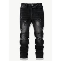 Ripped Jeans High Street Style Loose Fitting Straight Leg Pants Trendy Spring Autumn Clothing Medium Large