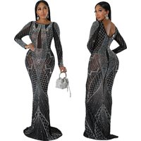 Clothing Long Skirt Hot Diamond Backless Sexy Evening Dress