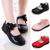 XUANMU Girls Leather Shoes For Children Wedding Dress Princess School Shoes Kids Summer Bow-knot Black Student Sandals Z0109