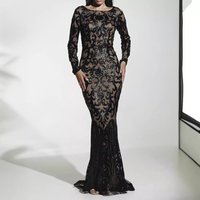 Women's Clothing Real shot of the hot selling long sleeved sequined long dress