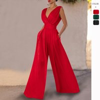 fashion summer slim jumpsuit high waist slimming jumpsuit straight wide leg pants