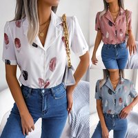 Suit Collar Feather Loose Short Sleeve Shirt Dress