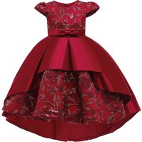 Mother & Kids 2024 New Baby Clothes Sequin Girl Trailtrain Birthday Party Girl Catwalk Dress Flower Girl Dress