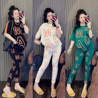 Clothing Suits Summer Loose Short Sleeved T Shirt Slim Yoga Pants Trousers Sports Two Piece Suit