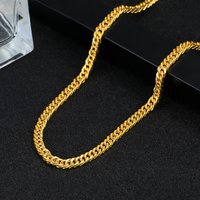 Gold Necklace 4mm Gold Plated NK Flattened Necklace Accessory Chain
