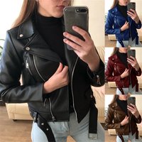 Top Autumn Short Spring PU Motorcycle Jacket Slimming Slim Winter Leather Jacket