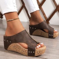SHLIANG Women Sandals New Summer Roman Open Toe Platform Sandals Retro Peep Toe Wedges Shoes Women Casual Designer Slippers Y0437