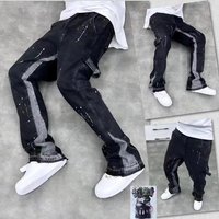 Men's Clothing Slightly Flared Jeans Men's American Retro Trousers