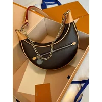 M81098 Loop Bag Croissant Bags Shoulder Hobo Designer Purse Cosmetic Half-moon Baguette Underarm Handbag Crossbody Metal