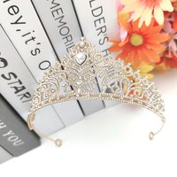 hot selling bridal crown gorgeous Korean wedding decoration luxury alloy crystal crown bridal hair accessories queen crown