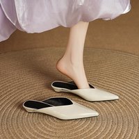 Pointed Toe Slip On Mules Summer Fashion Outdoor Wedge Closed Toe Half Slippers