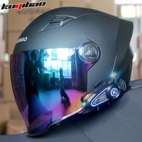 Motorcycle Helmet With Bluetooth Intercom, 3/4 Open Face Design, Dual Visor, 3C Certified, ABS Material, Multiple Color Options