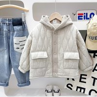 Boys' Stylish Cotton Jacket Autumn 2025 New Korean Version Loose Thickened Padded Winter Coat