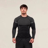 Men's Fitness Running Long Sleeve T-Shirt Breathable Stretch Muscle Print Top for Basketball Training GYM Wear