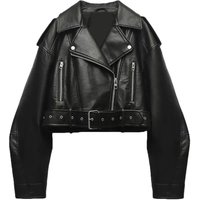 Clothing Street Fashion Washed Leather Jacket Motorcycle Style PU Zipper Jacket