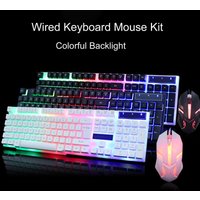 1 Set TX30 Kit Quick Response 3D Anti-slip Roller Colorful Backlight Ultra-thin Computer USB Wired Game Keyboard Mouse