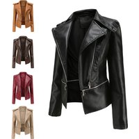 Women's Clothing Leather Jacket With Detachable Hem Fashion Casual Jacket