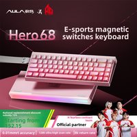 Teclado mecánico de eje magnético Tarantula Hero68he para juegos FPS, universal RT0.01, con cable y caja de luz de alto rendimiento.