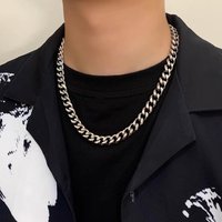 Necklace Cuban For Men Hip Hop Fashion Titanium Steel Trendy Street West Coast Accessories Thick Chain