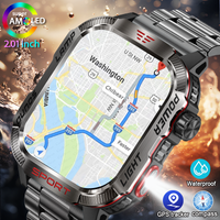 Nuevo reloj inteligente militar con GPS para Huawei y Xiaomi, linterna, brújula, resistente al agua, rastreador deportivo para exteriores, Bluetooth