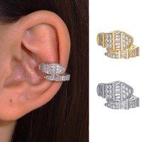 ins Fengling snake ear clip without pierced female retro temperament inlaid zircon snake-shaped ear bone clip
