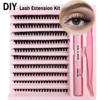 Single cluster of false eyelashes three-dimensional natural thick section eyelashes 200 clusters D curve 50P hot melt hair set