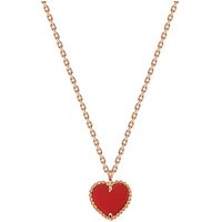 Small red heart love necklace female silver light luxury niche agate clavicle chain plated rose gold girlfriend birthday gift