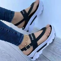 Cross Strap Platform Sandals Casual Walking Shoes Height Increasing Thong Design Plus Autumn Summer