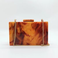 Handbag Marbled Acrylic Evening Bag Clutch One Shoulder Diagonal Wedding Fashion Handbag