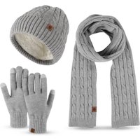 Unisex new knitted hat scarf gloves three piece set winter women's cold proof warm scarf three piece set men
