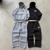 Clothing Autumn Winter Trendy Hooded Round Letter Print Sporty Casual Comfort Suit