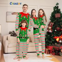 Festive Elf & Christmas Print Family Matching Pajama Set – Holiday Themed Sleepwear & Pets