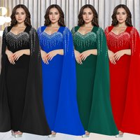 Elegant V Neck Long Sleeve Evening Dress Crystal Embroidery – Line Floor Length Gown Galas & Weddings 