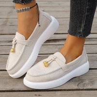 SHLIANG Flat Bottom Casual Loafers Spring Autumn Style Round Toe Low Heel Rubber Outsole Shoes X0074