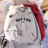 Clothing Vintage Letter Print Hooded Sweatshirt Long Sleeve Oversized Pullover Casual Fall Outerwear