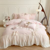 Volume 2023 Warm Cotton Sweetheart Bow French Romantic Four Piece Princess Style Bedding Set