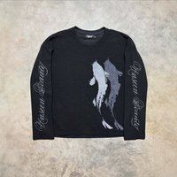 Y2k Goth Punk Graphic Long Sleeve Sweatshirt | Dark Aesthetic Streetwear Pullover With 3d Print Comfortable Oversized Fit