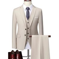 Slim Fit Suit Three Piece Set Lightweight Wedding Formal Business Suit Plus Premium Menswear