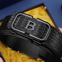 Model Crocodile pattern Toothless Automatic Buckle Suitable Business Casual Wear