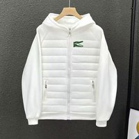 Premium Crocodile Print Puffer Jacket – Autumn Winter Thickened Polyester Fill Slim Fit Hooded Water Resistant & White